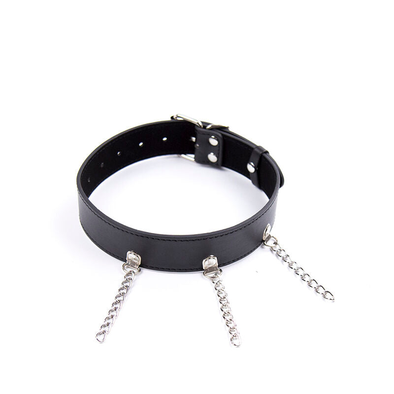 OHMAMA FETISH Halskette mit Ringen – Verstellbar, Metallkette & Kunstleder | Secret Pulse – BDSM-Zubehör Bild 4