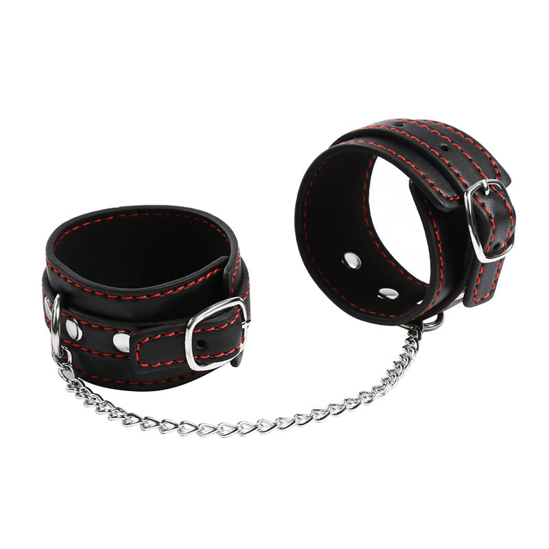 OHMAMA Fetish Simplicity Kleine Handgelenkfesseln – Verstellbare Bondage-Fesseln aus PVC & Metall | Secet Pulse
