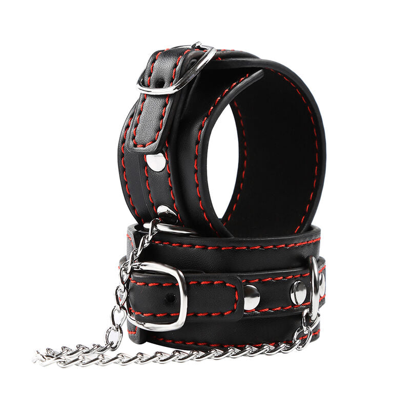 OHMAMA Fetish Simplicity Kleine Handgelenkfesseln – Verstellbare Bondage-Fesseln aus PVC & Metall | Secet Pulse
