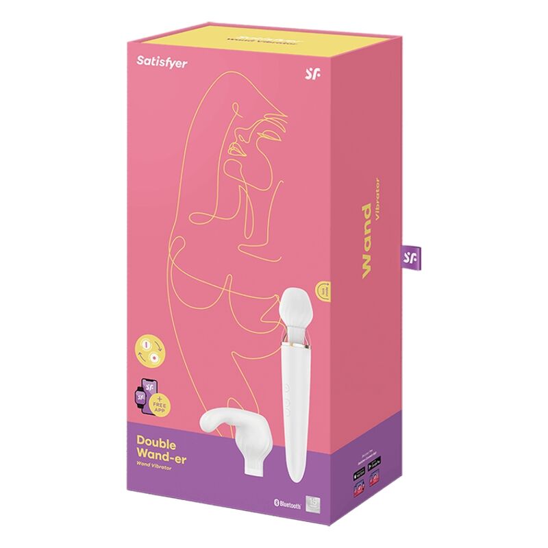 SATISFYER - DOUBLE WANDER APP WEISS hochwertiges Sextoy bei Secret Pulse