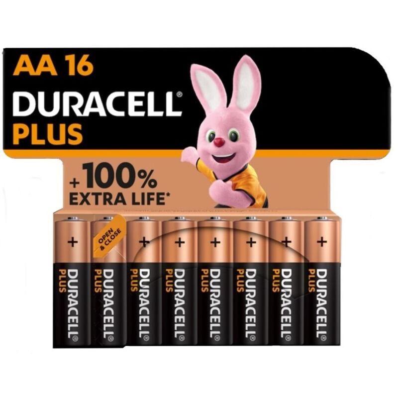 DURACELL - PLUS POWER 100 ALKALINE BATTERIE AA LR6 16 EINHEIT – Batterien Bild 1