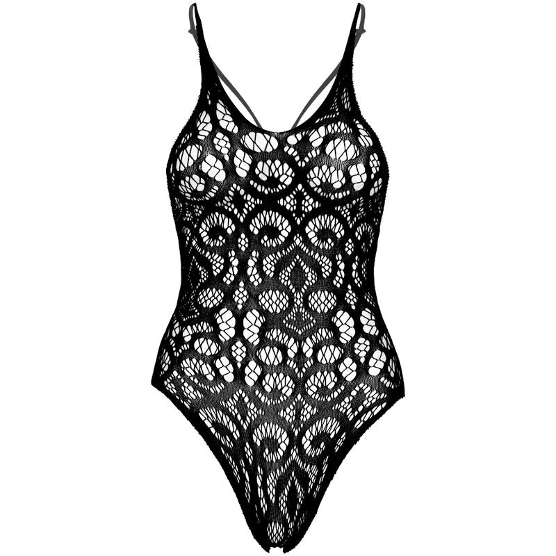 LEG AVENUE - SEAMLESS SCROLL LACE TEDDY - SCHWARZ – Erotik-Zubehör Bild 5