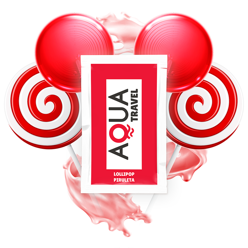 AQUA TRAVEL - SCHMIERMITTEL AUF WASSERBASIS MIT LOLLIPOP-GESCHMACK 6 ML für geschmeidige intime Momente