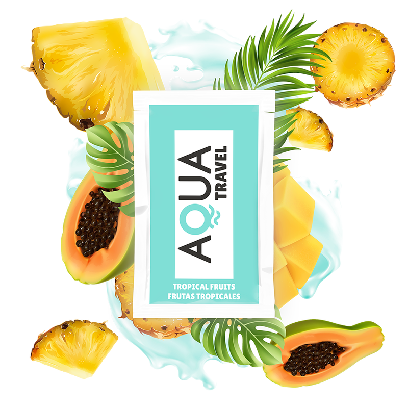 Enthalten in der Secret Pulse Gleitgel Probierbox: Aqua Travel Tropischer Fruchtgeschmack 6 ml