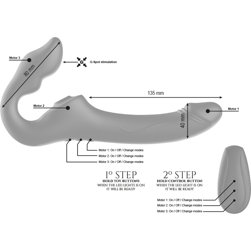 IBIZA - FERNBEDIENUNG, RIEMENLOSER VIBRATOR, 3 MOTOREN, 1000 KOMBINATIONEN. – Vibrator Bild 5