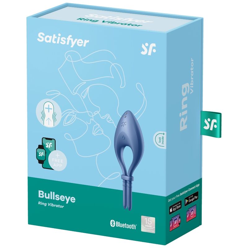 SATISFYER - BULLSEYE RING VIBRATOR APP BLAU für sinnliche Momente allein oder zu zweit