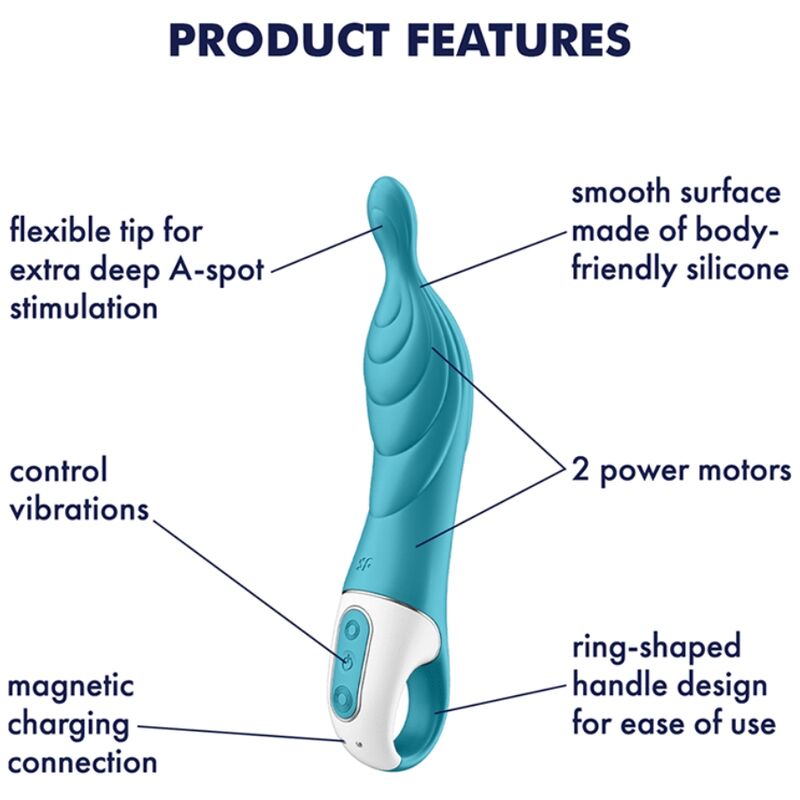SATISFYER - AMAZING 2 ASPOT VIBRATOR TÜRKIS für intensive Stimulation und Self-Love