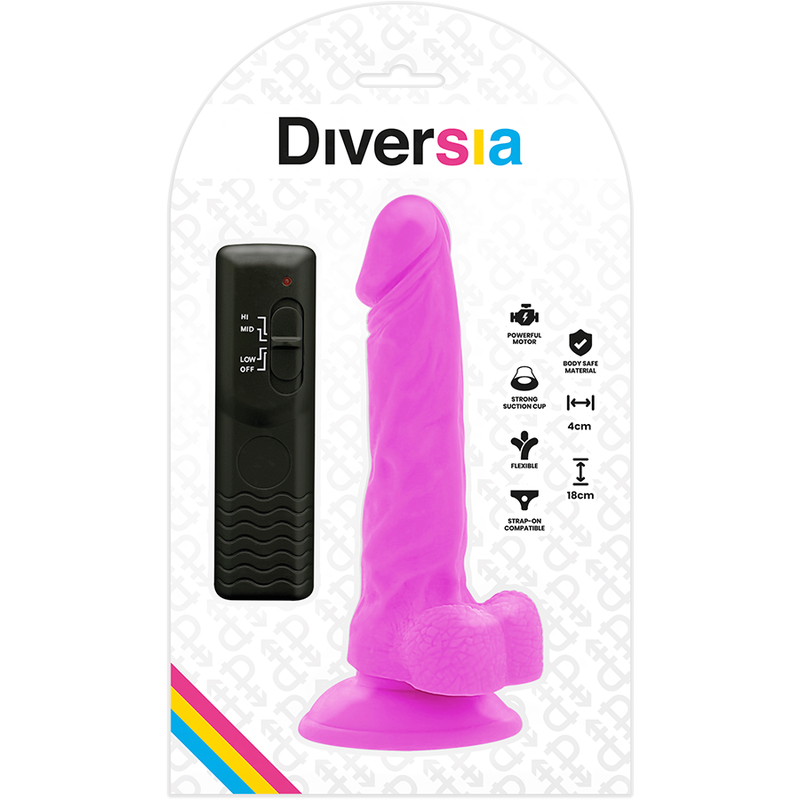 DIVERSIA - FLEXIBLER VIBRIERENDER DILDO LILA 18 CM -O- 4 CM – Dildo Bild 11