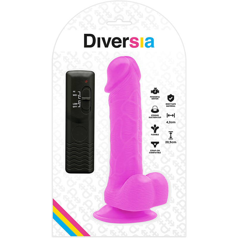 DIVERSIA - FLEXIBLER VIBRIERENDER DILDO LILA 20.5 CM -O- 4.2 CM – Dildo Bild 14