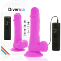 DIVERSIA - FLEXIBLER VIBRIERENDER DILDO LILA 20.5 CM -O- 4.2 CM – Dildo Bild 1