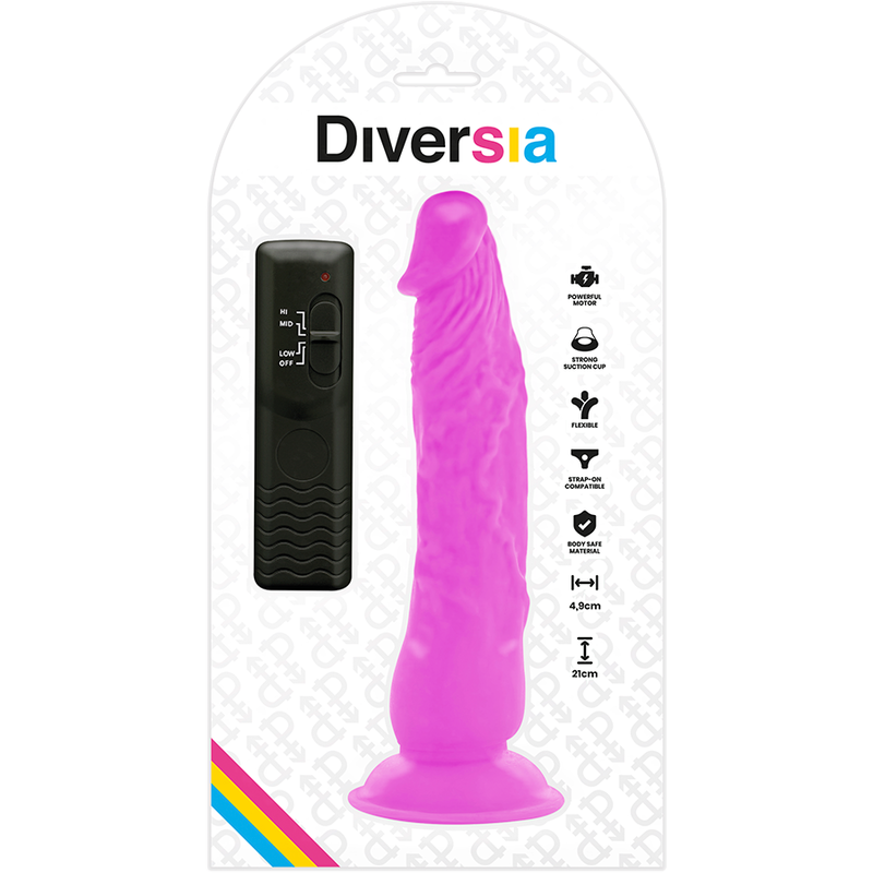 DIVERSIA - FLEXIBLER VIBRIERENDER DILDO LILA 21 CM -O- 4.9 CM – Dildo Bild 14