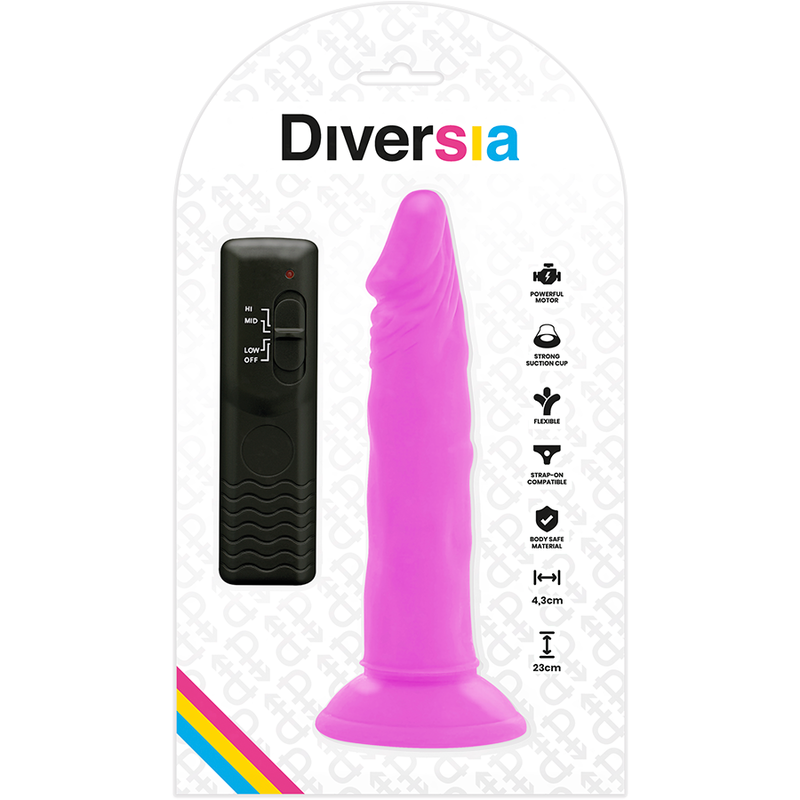 Diversia Flexibler Vibrierender Dildo 23 cm – Lila, Fernbedienbar – Dildo Bild 13