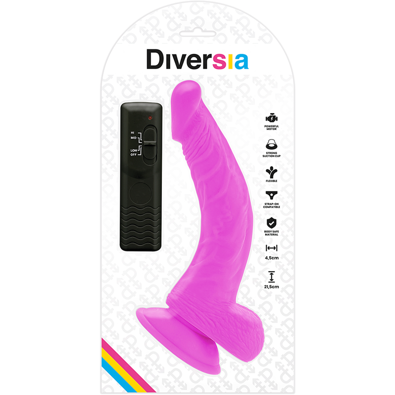 DIVERSIA - FLEXIBLER VIBRIERENDER DILDO LILA 21.5 CM -O- 4.5 CM – Dildo Bild 12