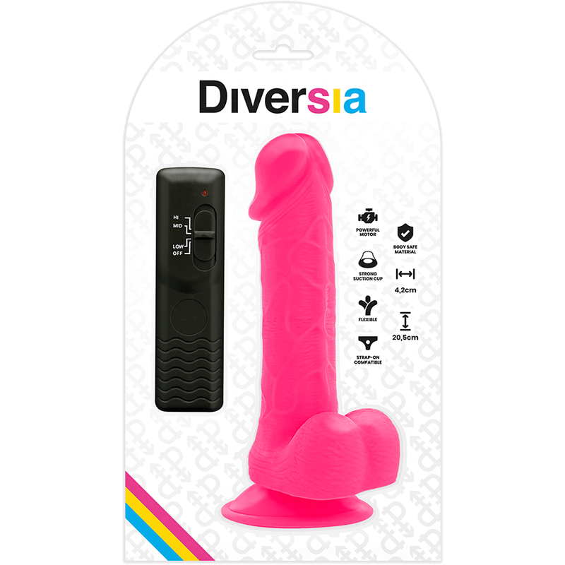 DIVERSIA - FLEXIBLER VIBRIERENDER DILDO ROSA 20.5 CM -O- 4.2 CM – Dildo Bild 14