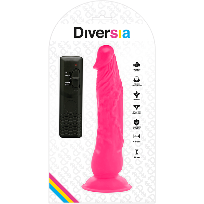 DIVERSIA - FLEXIBLER VIBRIERENDER DILDO ROSA 21 CM -O- 4.9 CM – Dildo Bild 13
