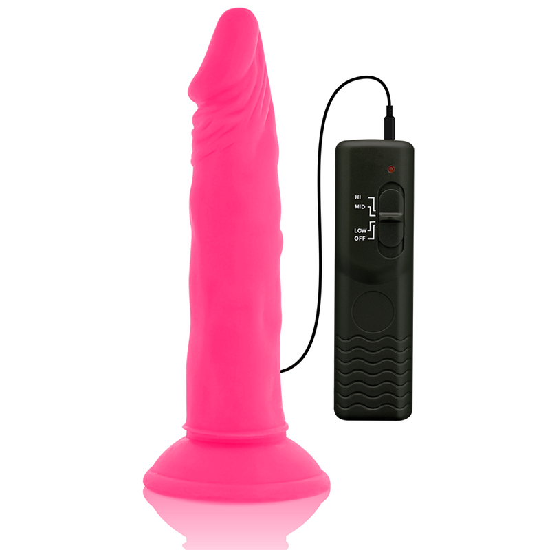 DIVERSIA - FLEXIBLER DILDO MIT VIBRATION ROSA 23 CM -O- 4.3 CM – Dildo Bild 11