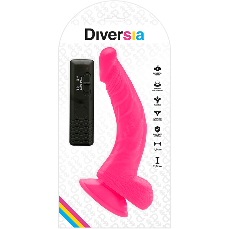 Diversia Flexibler Vibrierender Dildo 21,5 cm – Rosa, Fernbedienbar für sinnliche und diskrete Momente