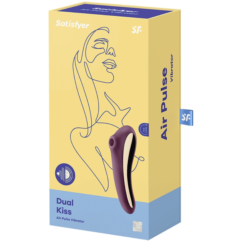 SATISFYER - DUAL KISS AIR PULSE VIBRATOR WEINROT Produktansicht und Details
