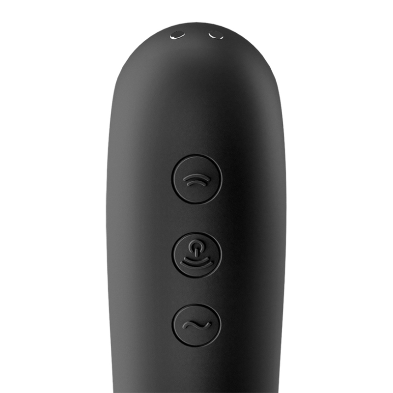 SATISFYER - DUAL KISS AIR PULSE VIBRATOR SCHWARZ für sinnliche Momente allein oder zu zweit