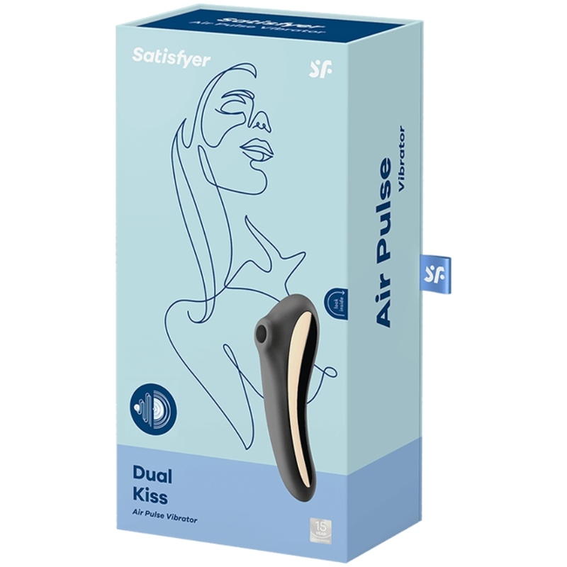 SATISFYER - DUAL KISS AIR PULSE VIBRATOR SCHWARZ Klitorisstimulator diskret online kaufen
