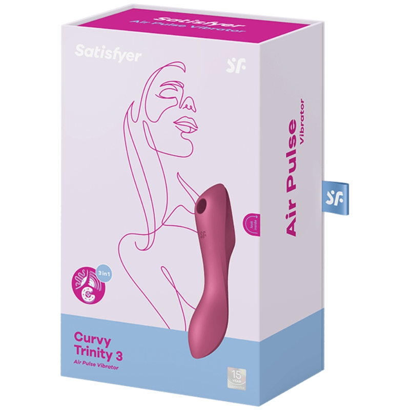 SATISFYER - CURVY TRINITY 3 AIR PULSE VIBRATOR ROT hochwertiges Sextoy bei Secret Pulse