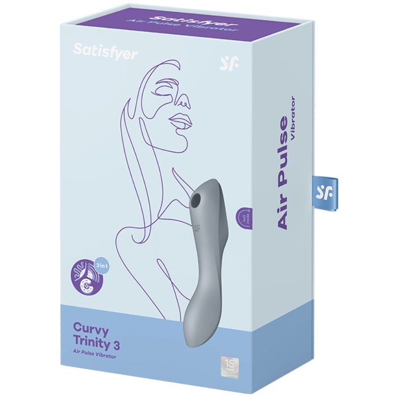 SATISFYER - CURVY TRINITY 3 AIR PULSE VIBRATOR GRAU für sinnliche Momente allein oder zu zweit