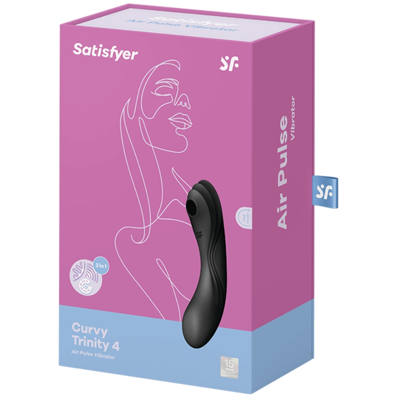SATISFYER - CURVY TRINITY 4 AIR PULSE VIBRATOR SCHWARZ für sinnliche Momente allein oder zu zweit