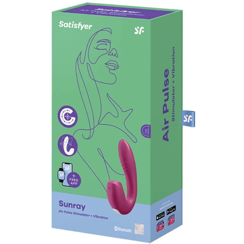 SATISFYER - SUNRAY STIMULATOR UND VIBRATOR APP ROT Klitorisstimulator diskret online kaufen