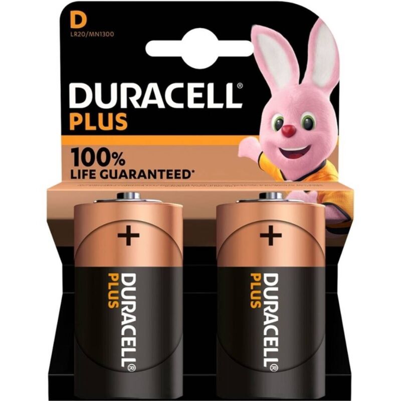 DURACELL - PLUS POWER 100 ALKALINE BATTERIE D LR20 2 EINHEITEN – Batterien von DURACELL