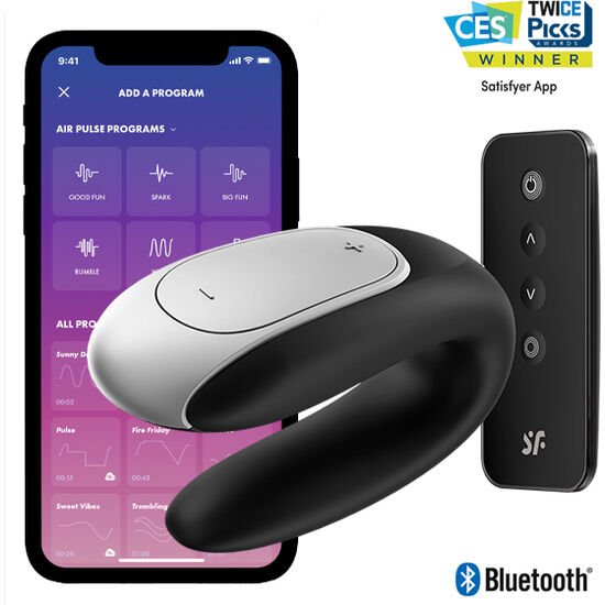 SATISFYER - DOUBLE FUN PARTNER VIBRATOR SCHWARZ Klitorisstimulator diskret online kaufen