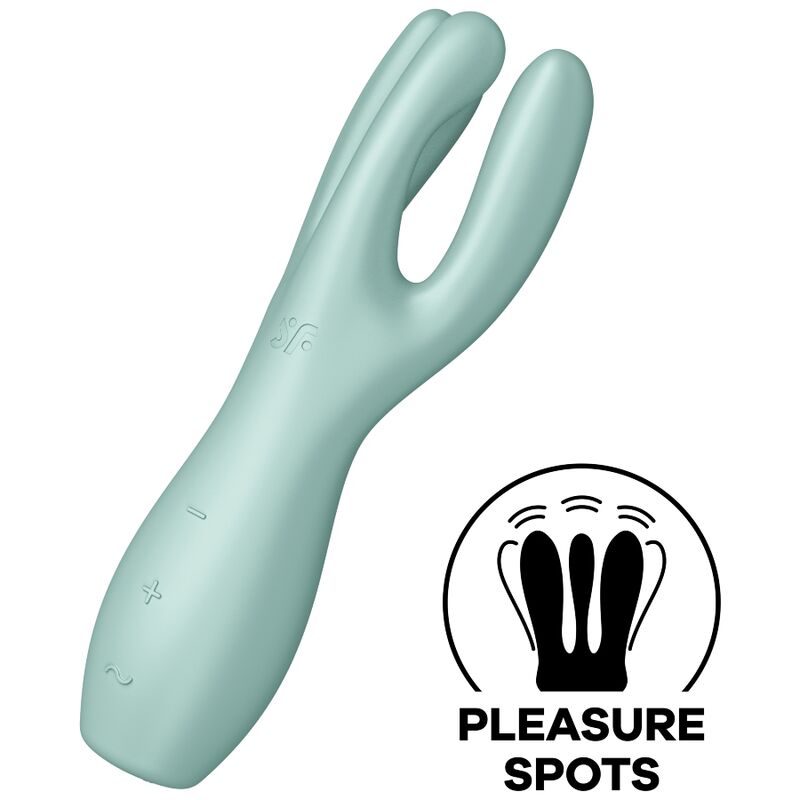 Satisfyer Threesome 3 Vibrator Mint – 3 Motoren, 12 Vibrationsprogramme, Wasserdicht Produktansicht und Details