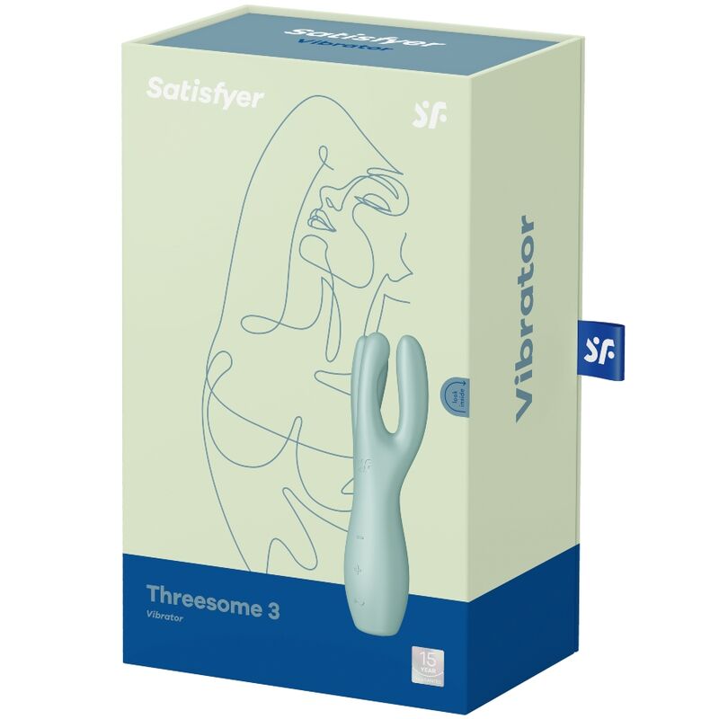 Satisfyer Threesome 3 Vibrator Mint – 3 Motoren, 12 Vibrationsprogramme, Wasserdicht Klitorisstimulator diskret online kaufen