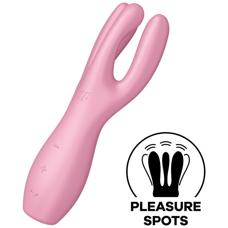 Satisfyer Threesome 3 Vibrator Rosa – 3 Motoren, 12 Vibrationsprogramme, Wasserdicht Produktansicht und Details