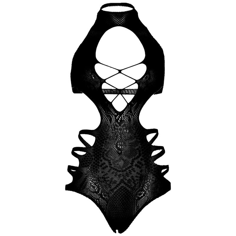 LEG AVENUE - CUT OUT STRAPPY BODYSUIT EINE GRÖSSE - SCHWARZ – Dessous Bild 6