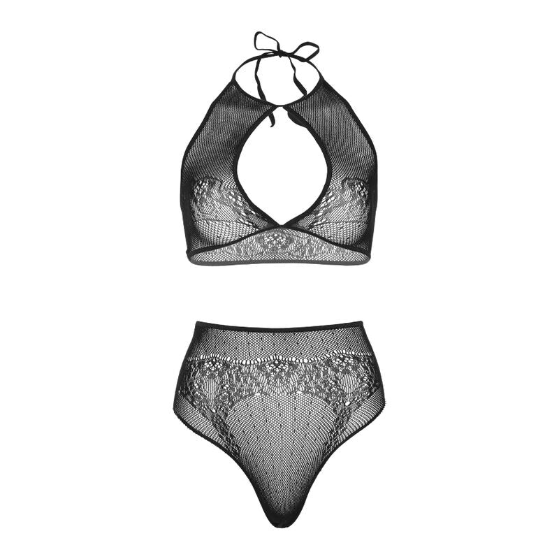 LEG AVENUE - ZWEITEILIGES SET, NECKHOLDER-CROP-TOP UND TANGA-HöSCHEN, EINHEITSGRößE hochwertige Produktabbildung