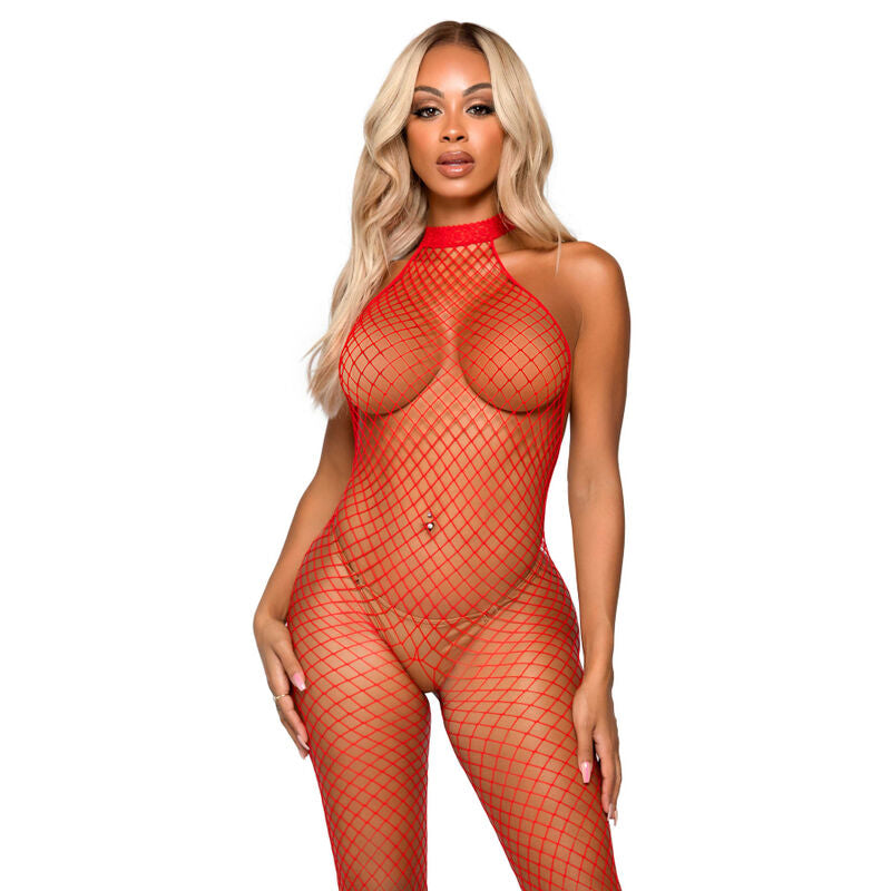 LEG AVENUE - LE FRIVOLE BODYSTOCKING - RACER-HALS, EINE GRÖSSE ROT Dessous-Body Produktansicht