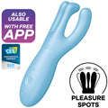 SATISFYER - THREESOME 4 VIBRATORAPP BLAU Klitorisstimulator diskret online kaufen