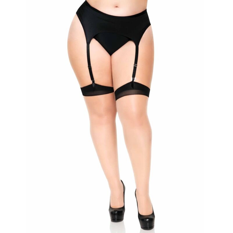 LEG AVENUE - PLUS LYCRA DURCHSICHTIGES 2-TON-OBERKEITENHOCHWERTIGES MIT RÜCKENNAHT UND KUBANISCHEM ABSATZ – Erotik-Zubehör Bild 1