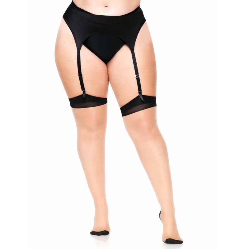 LEG AVENUE - PLUS LYCRA DURCHSICHTIGES 2-TON-OBERKEITENHOCHWERTIGES MIT RÜCKENNAHT UND KUBANISCHEM ABSATZ – Erotik-Zubehör Bild 3