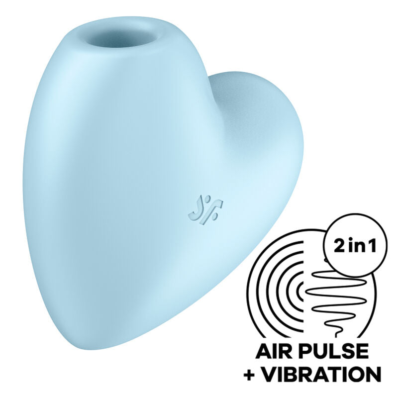 SATISFYER - CUTIE HEART AIR PULSE STIMULATOR & VIBRATOR BLAU Klitorisstimulator diskret online kaufen