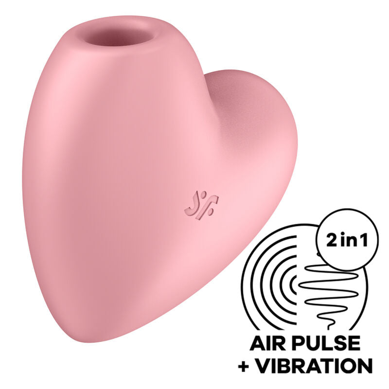SATISFYER - CUTIE HEART AIR PULSE STIMULATOR & VIBRATOR ROSA für intensive Stimulation und Self-Love