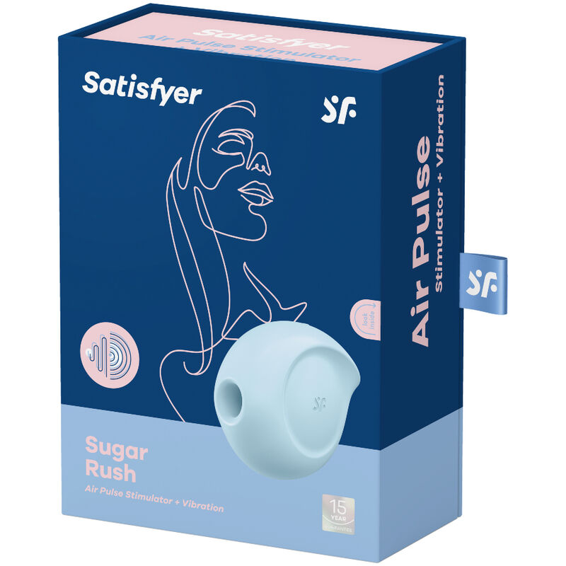 SATISFYER - SUGAR RUSH AIR PULSE STIMULATOR & VIBRATOR BLAU Produktansicht und Details