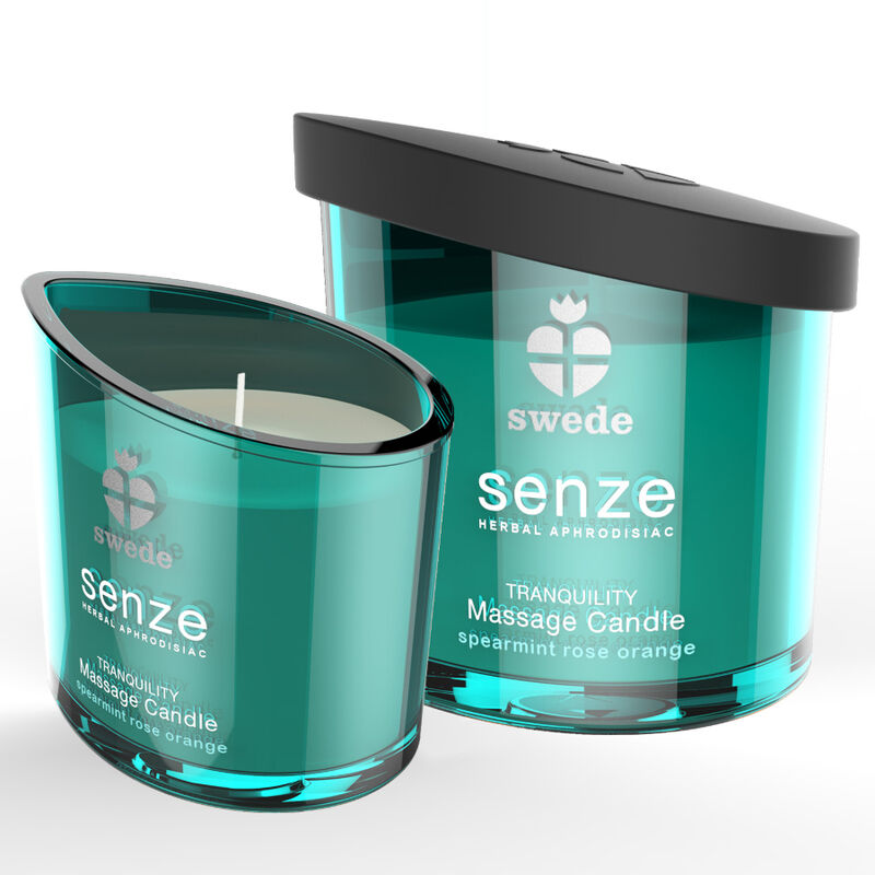 Swede Senze Tranquillity Massagekerze – Spearmint, Rose & Orange, Sinnlich & Entspannend Produktansicht und Details