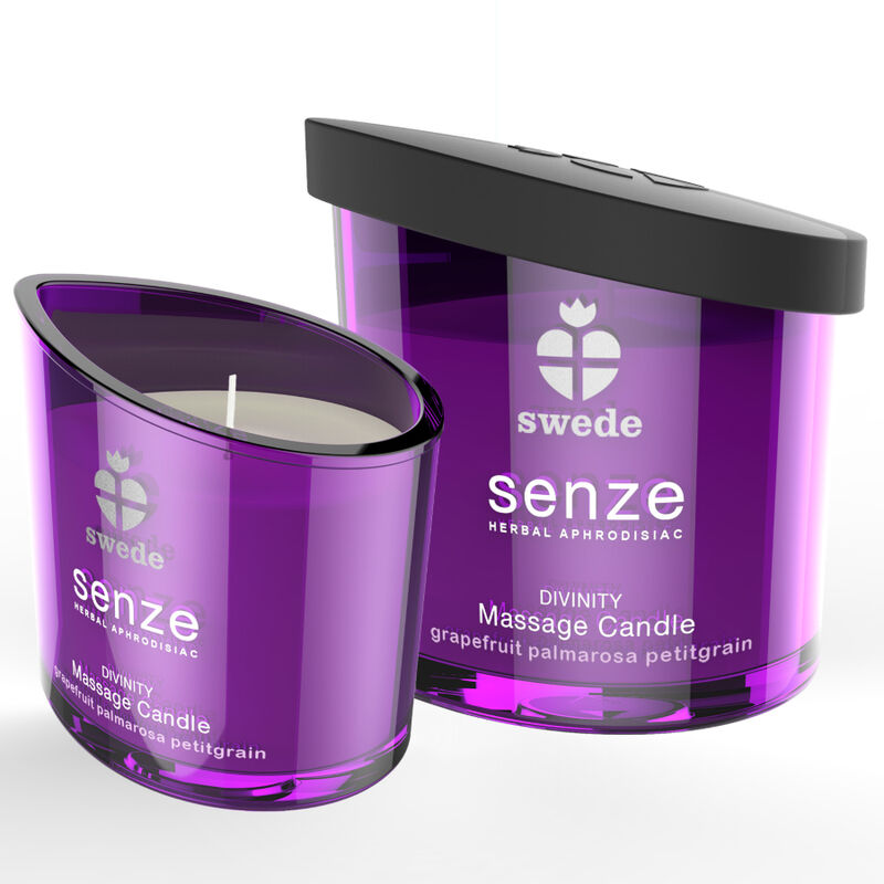 Swede Senze Divinity Massagekerze – Grapefruit, Palmarosa & Petitgrain, Sinnlich & Pflegend Produktansicht und Details