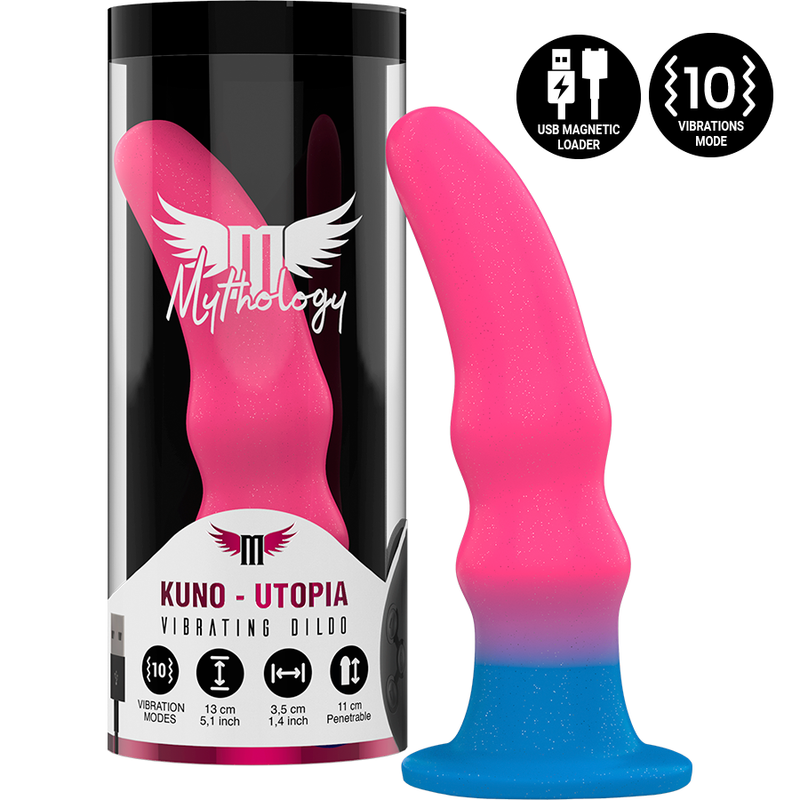 Mythology Kuno Utopia Dildo S – Superstarke Vibration, Watchme-kompatibel, USB, Mehrfarbig – Dildo Bild 1