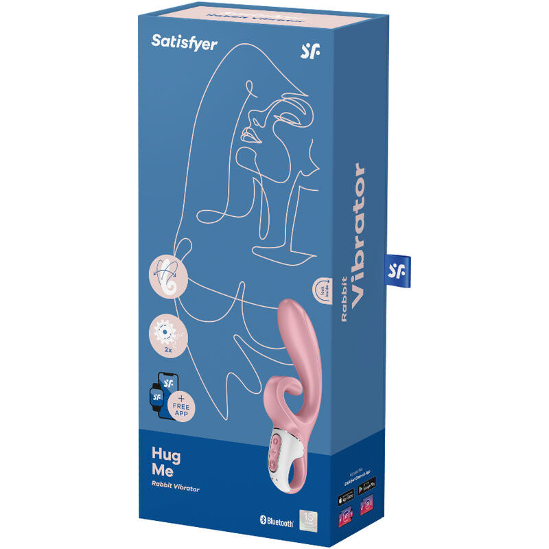SATISFYER Hug Me Rabbit Vibrator – Rosa, App-steuerbar, 2 Motoren, IPX7, Silikon Produktansicht und Details