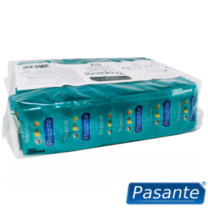 Pasante Tropical Kondome 144 Stück – Mango, Ananas & Kokos bei Secret Pulse im Erotikshop