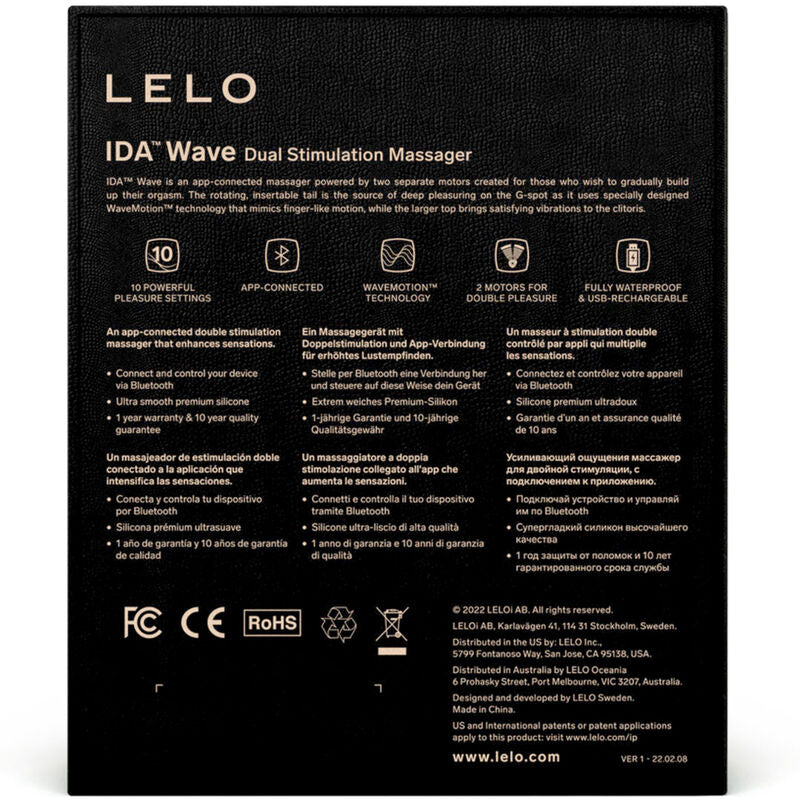 LELO - IDA WAVE COUPLES MASSAGER SCHWARZ Massager Vibrator Produktansicht und Details