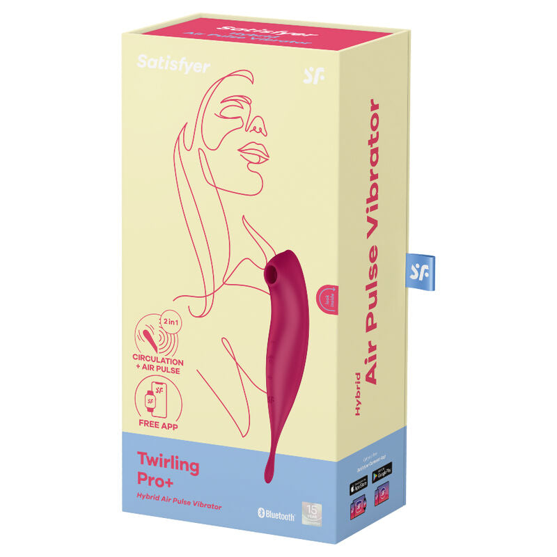 SATISFYER - TWIRLING PRO+ AIR PULSE STIMULATOR & VIBRATOR APP ROT für sinnliche Momente allein oder zu zweit
