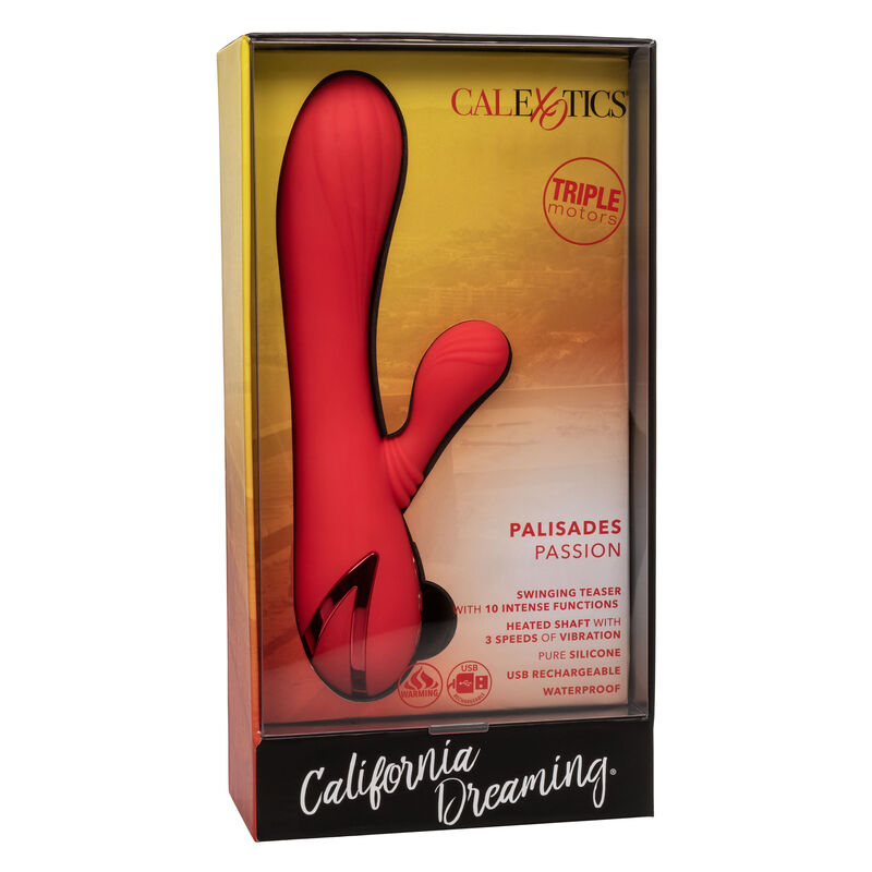 CalExotics Palisades Passion – Beheizter Rabbit Vibrator, Rot, 3 Geschwindigkeiten, 10 Vibrationsmodi – Rabbit Vibrator Bild 5